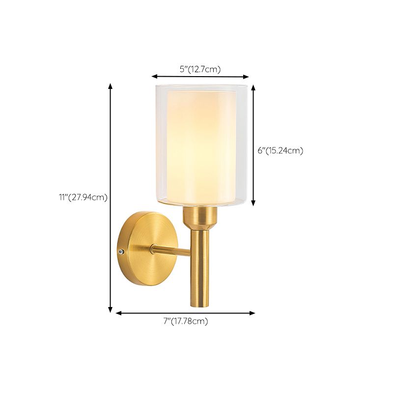 Contemporary Bath Vanity Lighting Glass Shaded Golden Light for Bathroom