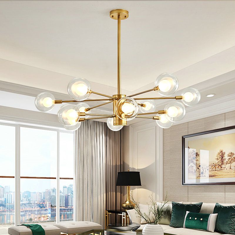 Contemporary Spherical Shade Pendant Chandeliers Glass Chandelier Lighting Fixtures