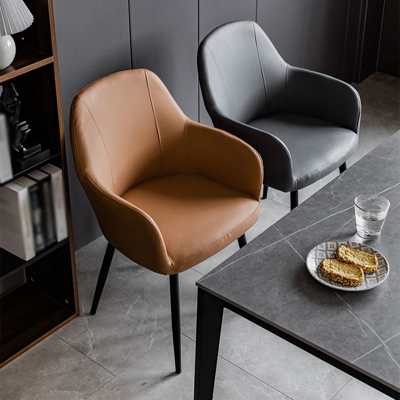 Contemporary Metal Dining Room Chairs Upholstered Armchair for Restaurant Use