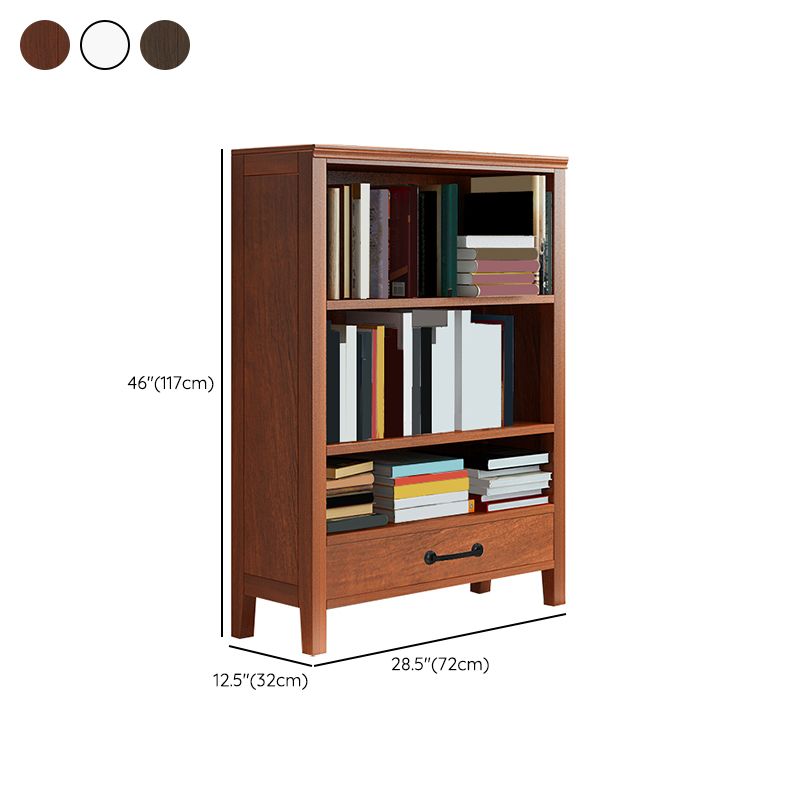 Contemporary Standard Bookcase Closed Back Wooden Bookshelf  with Shelves