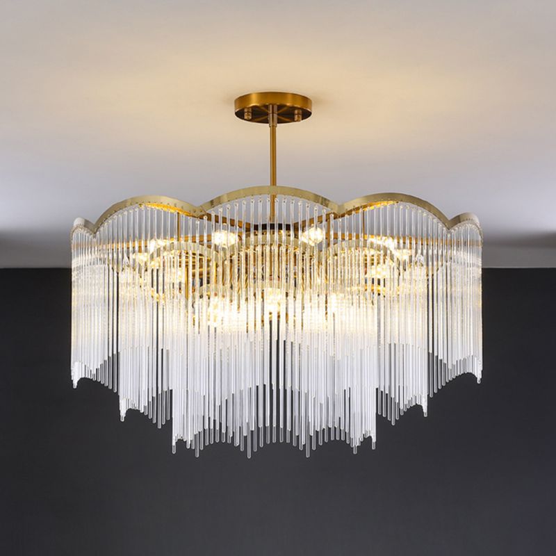 Accesorios de iluminación de araña circulares múltiples luces colgantes de vidrio de estilo moderno