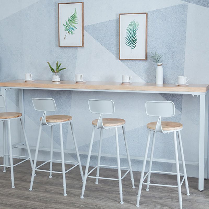 Modern Pub Height Dining Table Wood Top Pub Table for Patio Use