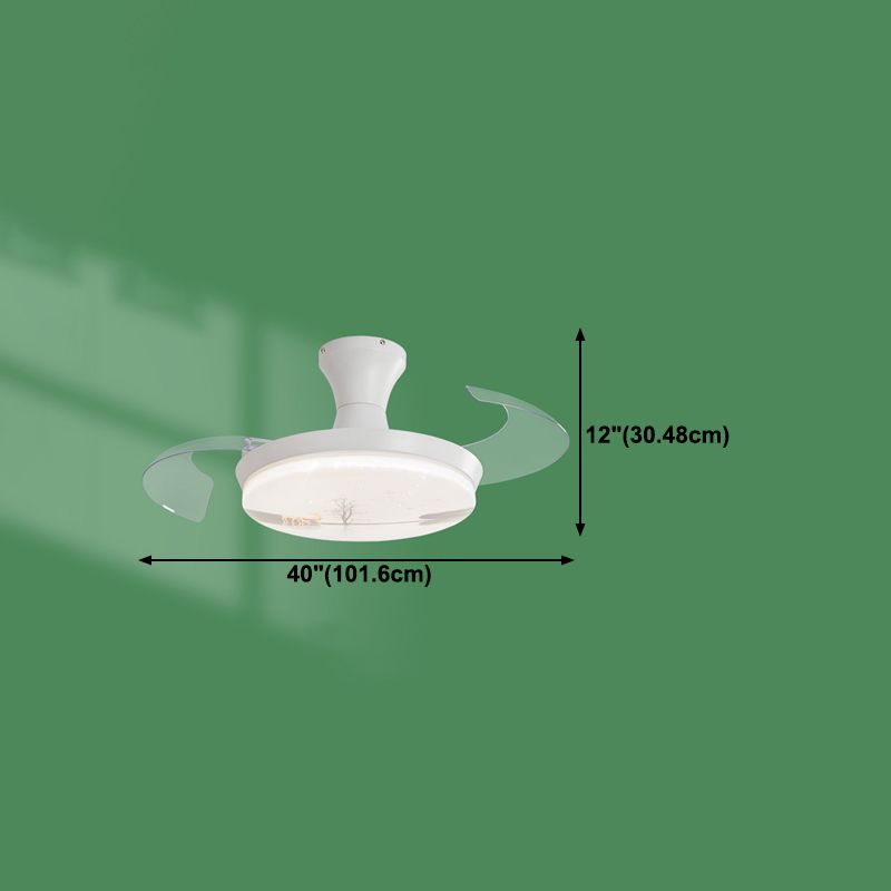 Camera per bambini LED LAMPA LAMPA LAMPARE CONTROLLA DI CONTROLLA DI CONTENIONE SEMI-FLUSH con lama invisibile