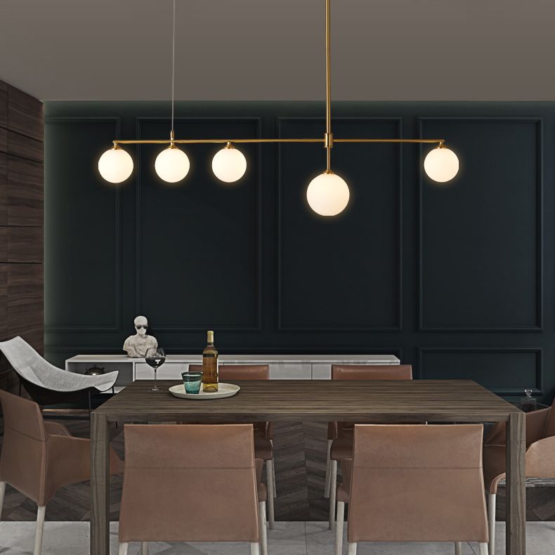 Simplicity Linear Hanging Lamps Glass Ceiling Pendant Light for Dining Room