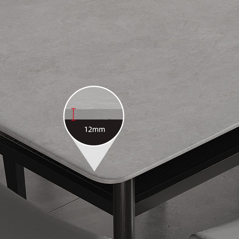 Stone Top Dining Table Contemporary Dining Table with 4 Wood Legs