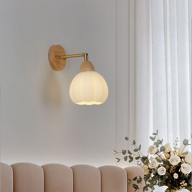 Modern Wooden Wall Light Sconce Minimalist Wall Light Fixture for Bedroom