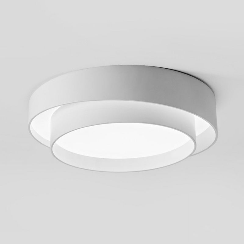 Circular Bedroom LED Flush Mount Acrylic Contemporary Flushmount Ceiling Light in White