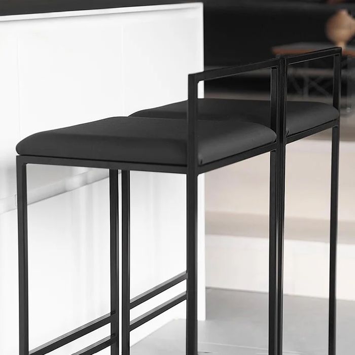 Contemporary Metal Bar Stools Indoor Barstool with Cushion and Low Back for Kitchen