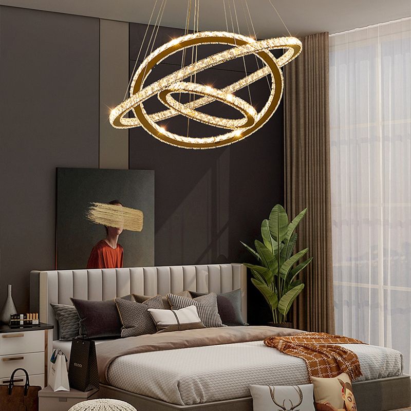 Zeitgenössische mehrschichtige Decke hängende Licht mit Kristallschatten für Esszimmer