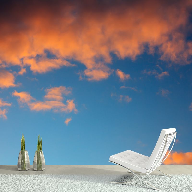 Sky Moisture Resistant Wall Covering for Bedroom, Custom Size Available