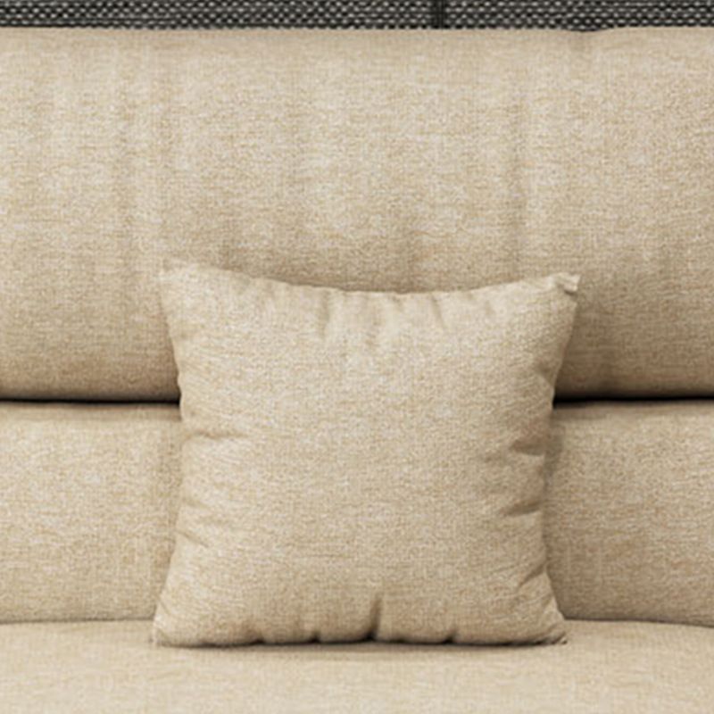 Nordic Cushions Recessed Arm Stationary Sofa Chaise Living Room Fabric