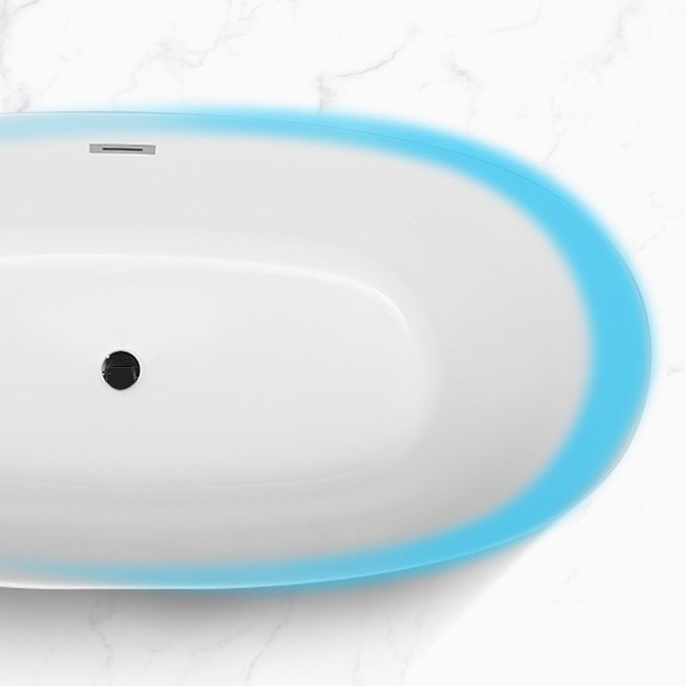 Modern Freestanding Soaking Bathtub Acrylic 23.62" Tall White Bathtub