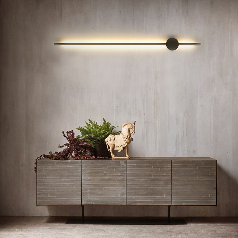 Linear Shade Metal Wall Sconce Modern Style 1-Light Wall Mount Light Fixture