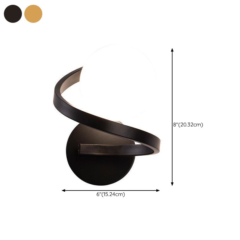 Contemporary Bath Vanity Lighting Globe Shaded Black/Golden Vanity Light for Bathroom