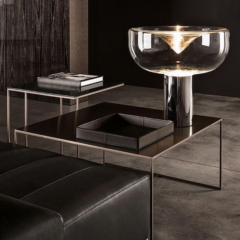 Bowl Night Table Lamps Modern Style Glass 1 Light Table Lamp for Living Room