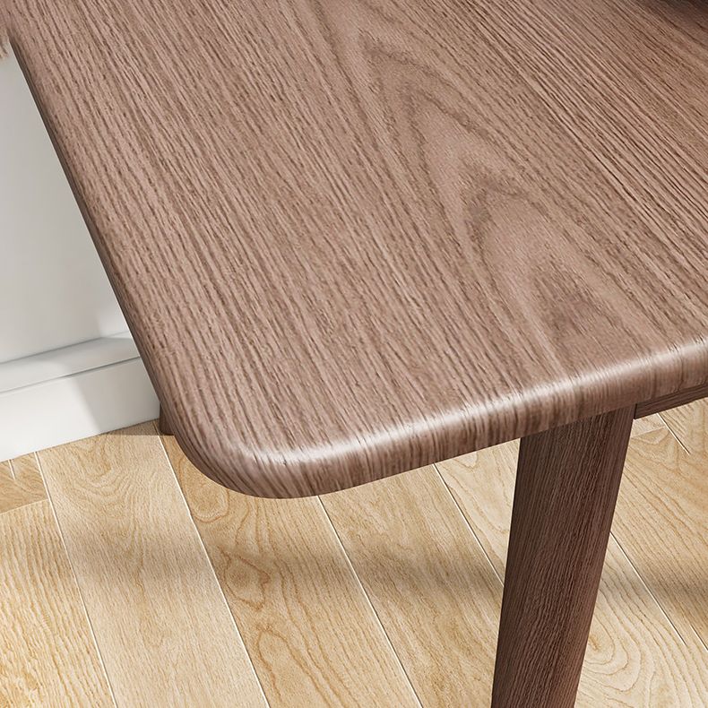 Rubberwood Rectangle Dining Table Extendable Table with Wooden Base and Legs