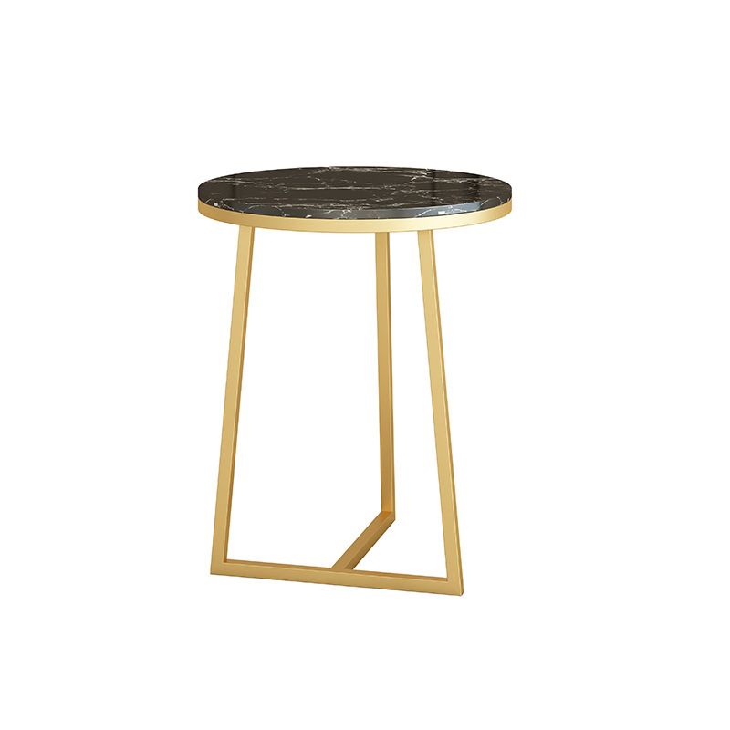 Round Marble Top End Table Metal Frame Sofa Side End Table for Living Room