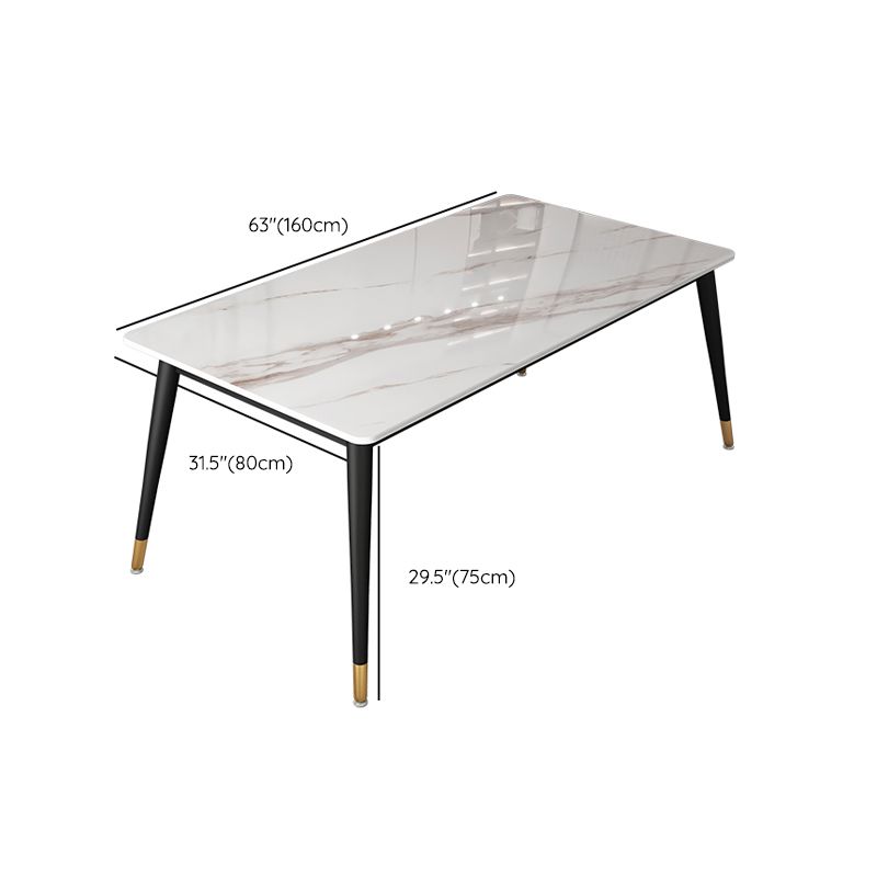Industrial 4 Legs Dining Table Rectangle Dining Table for Kitchen