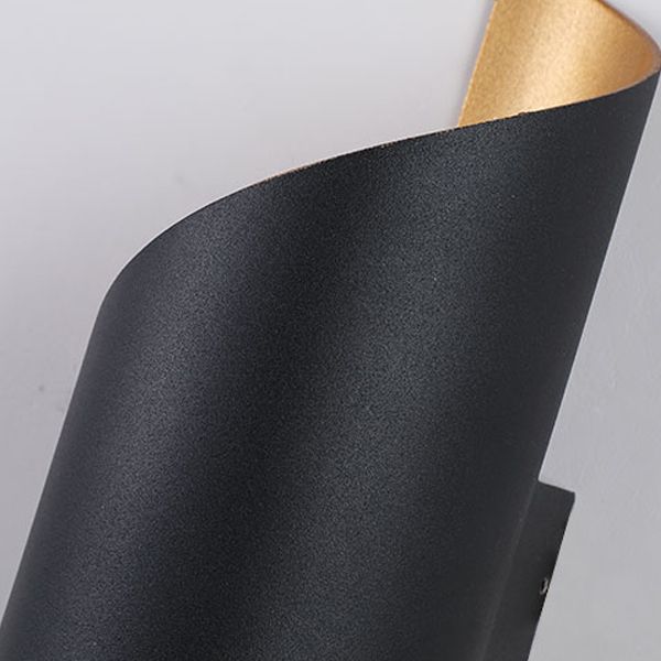 Black Modernism Single Wall Mounted Sconce Unique Metallic Wall Light