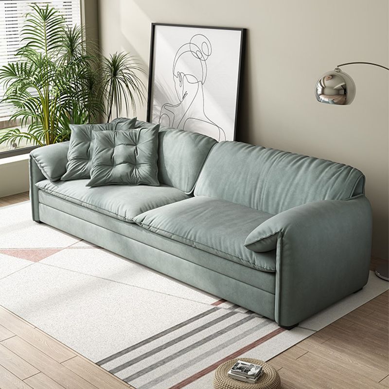 Nordic Upholstered Sleeper Sofa Pillow Top Arm Sofa Bed in Green