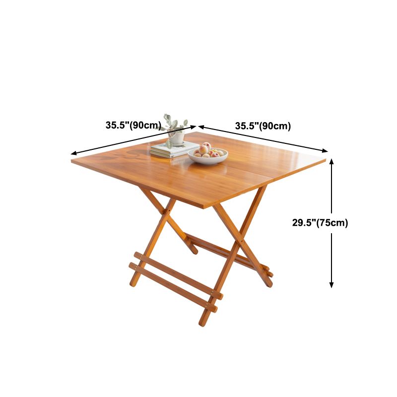 Modern Bamboo Pedestal Dining Table Natural Folding Table for Kitchen