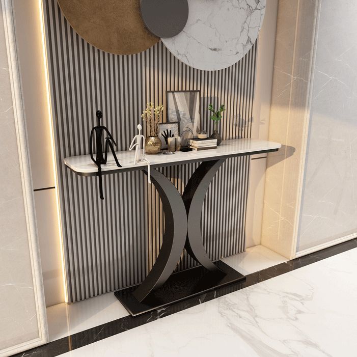 Stone Console Table Scratch Resistan Table Rectangle Accent Table 31.49" High