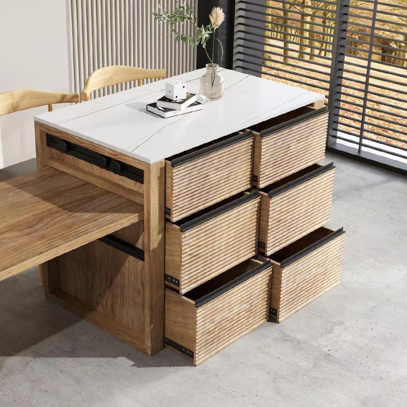 Modern Rectangle Sintered Stone Island Table for Kitchen Dining Room