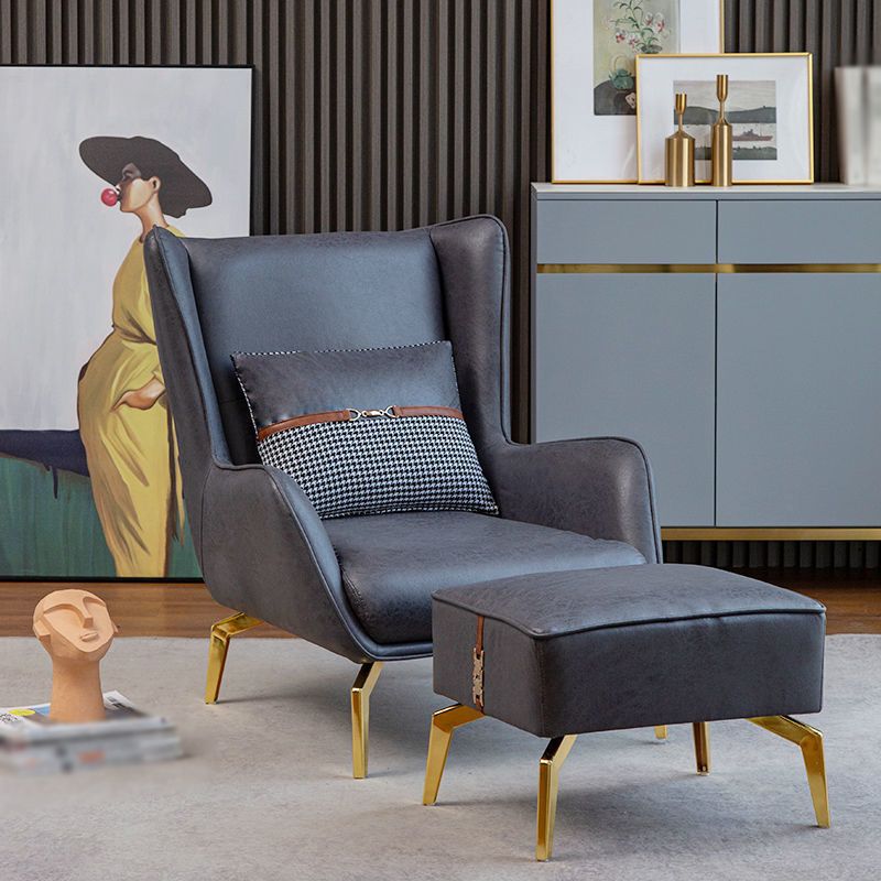 30.31"Wide Wingback Chair with Pillow Back and Basic Four Legs