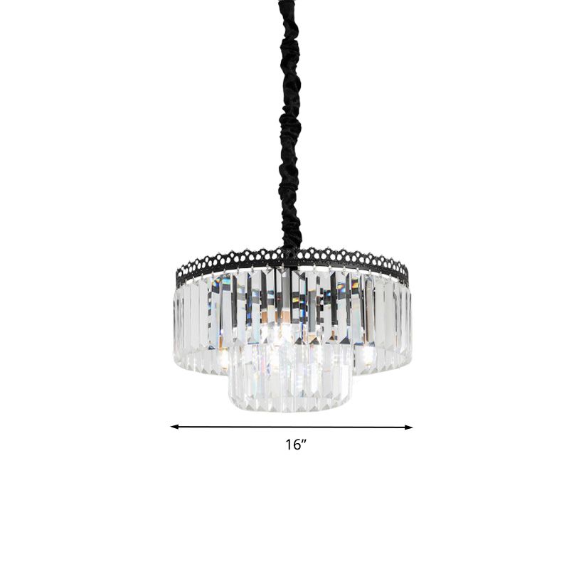 2/3 livelli lampadario lampadario flaccida moderna cristallo/asta in cristallo a trio 4/9 luci chiodo a soffitto appeso