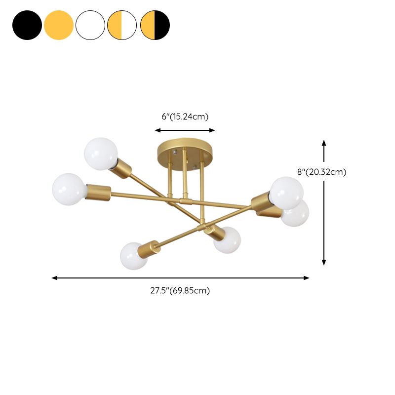 Modern Flush Mount Ceiling Light 6 Light Fixture Flush Mount Lamp for Dining Room