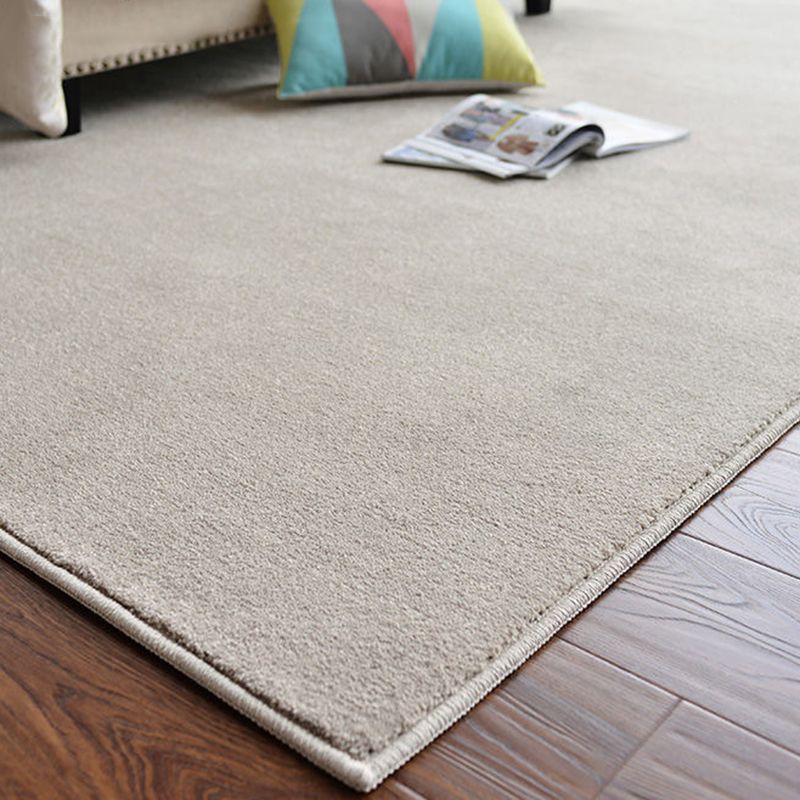 Beige Rug Polyester Area Carpet Anti-Slip Easy Care Rug for Living Room