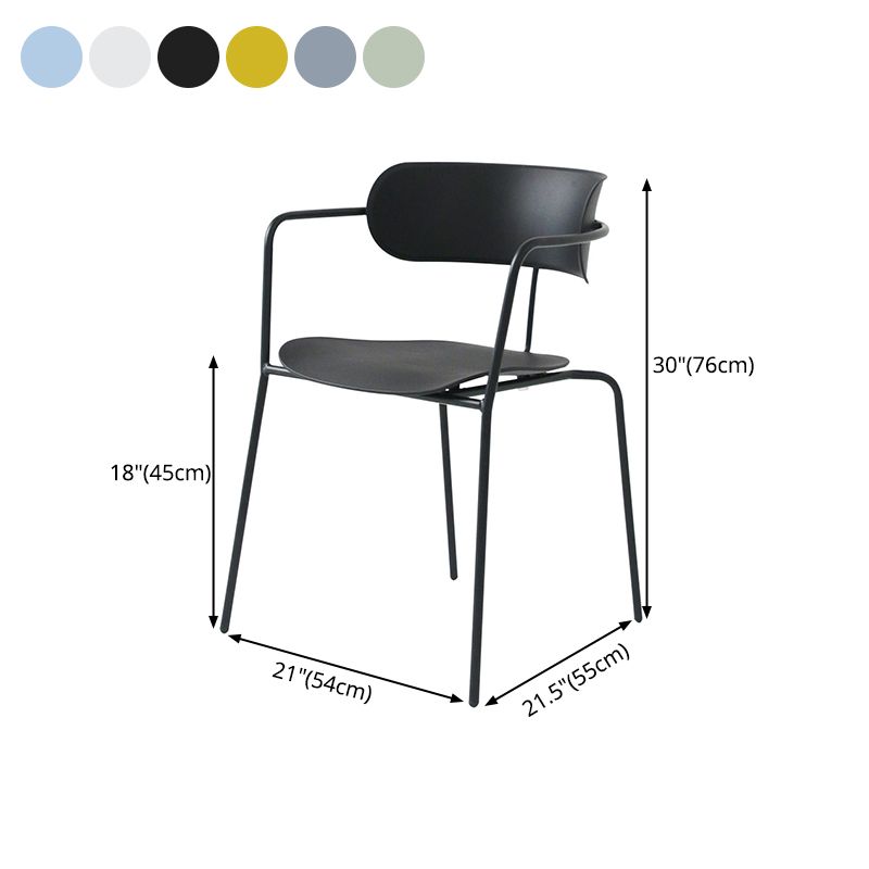 Chaises de salle à manger de cuisine de style industriel Fauteuils empilables avec pieds en métal (Ensemble de 4)