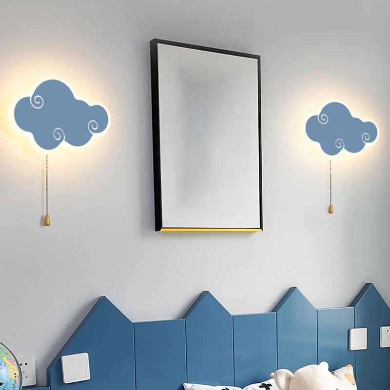 Modern Style Cloud Shape Wall Sconce Metal 1 Light Wall Lighting for Children's Room