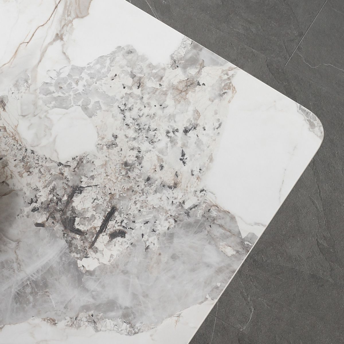 Rectangle 4 Legs Dining Table Modern Sintered Stone Dining Room Table