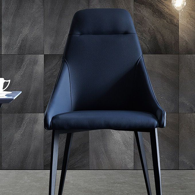 Silla de comedor de metal moderno, silla lateral de comedor de cuero sintético para uso en restaurantes