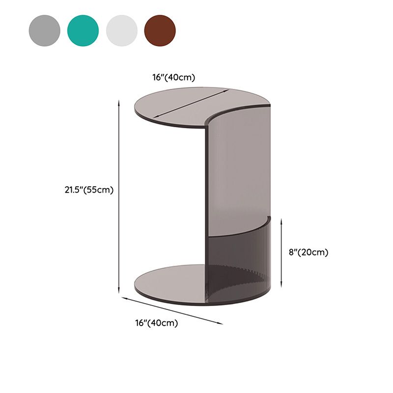 Modern C End Side Table Acrylic Corner Table for Living Room