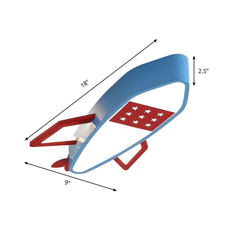 Blue Rocket Flush Mount Ceiling Fixture Contemporary Acrylic LED Ceiling Lighting in Warm/White Light for Kids