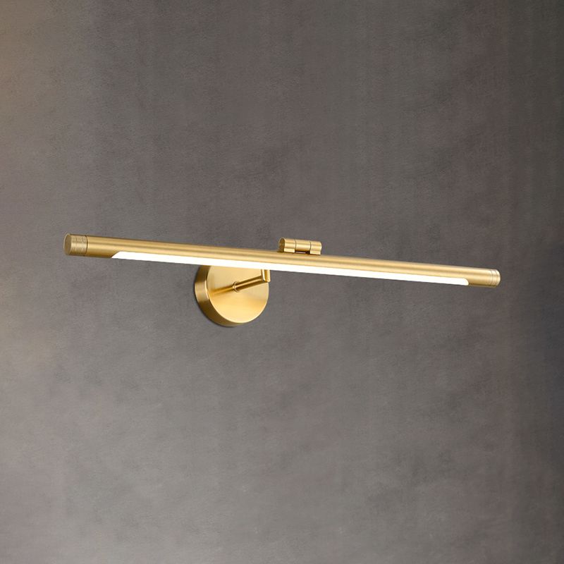 Linear Wall Sconce Lighting Modern Metal 1 Light Sconce Light in Gold for Bathroom