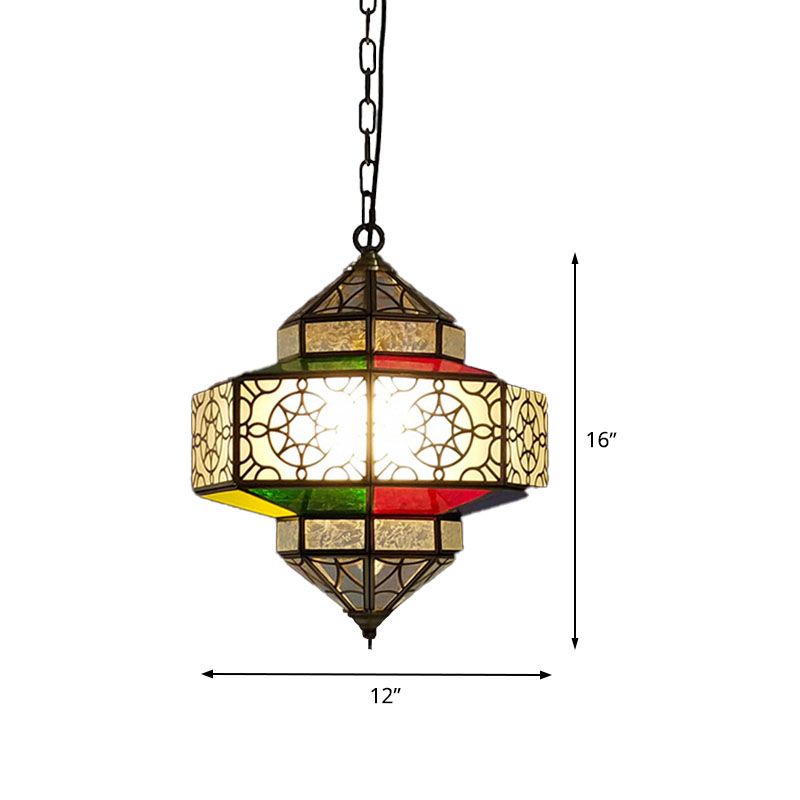 1 Kopfhänger Beleuchtung Art Deco Lantern Metall Hanging Lampe in Schwarz für die Küche