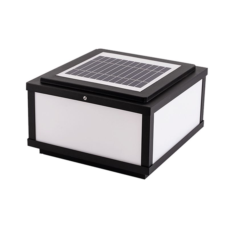 Modern LED Pillar Light Geometric Solar Lighting Fixture for Garden