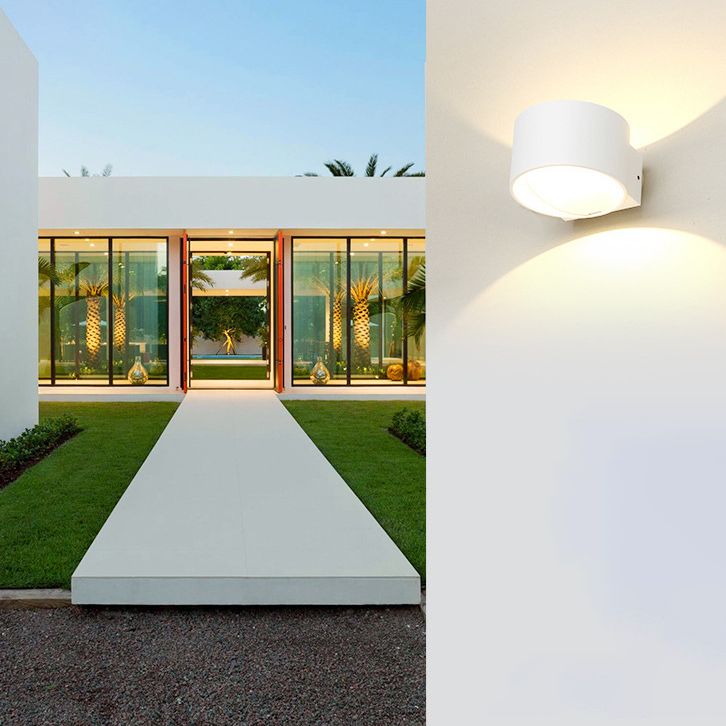 Contemporary Style Cylinder Wall Mounted Light Metal 2 Lights Wall Washer Sconce