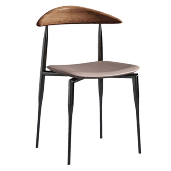 Chaise de salle à manger carrée en métal contemporain ouvert
