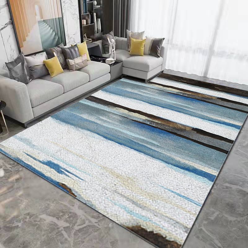 Brown Contemporary Rug Polyester Simple Rug Non-Slip Backing Rug for Drawing Room