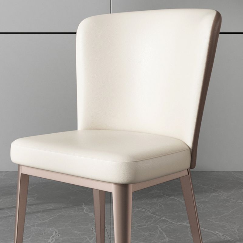 Modern Side Chair Metal Solid Back Dining Room Chair for Kitchen
