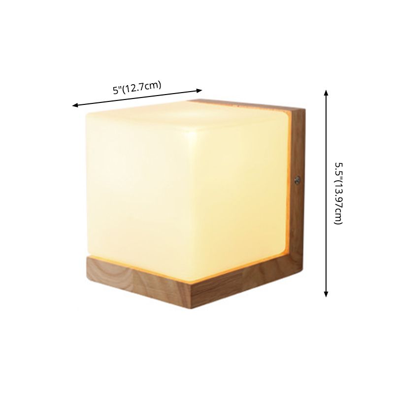 Square Wall Mounted Lamp Modern Simplicity Wood Wall Mount Lamp for Living Room