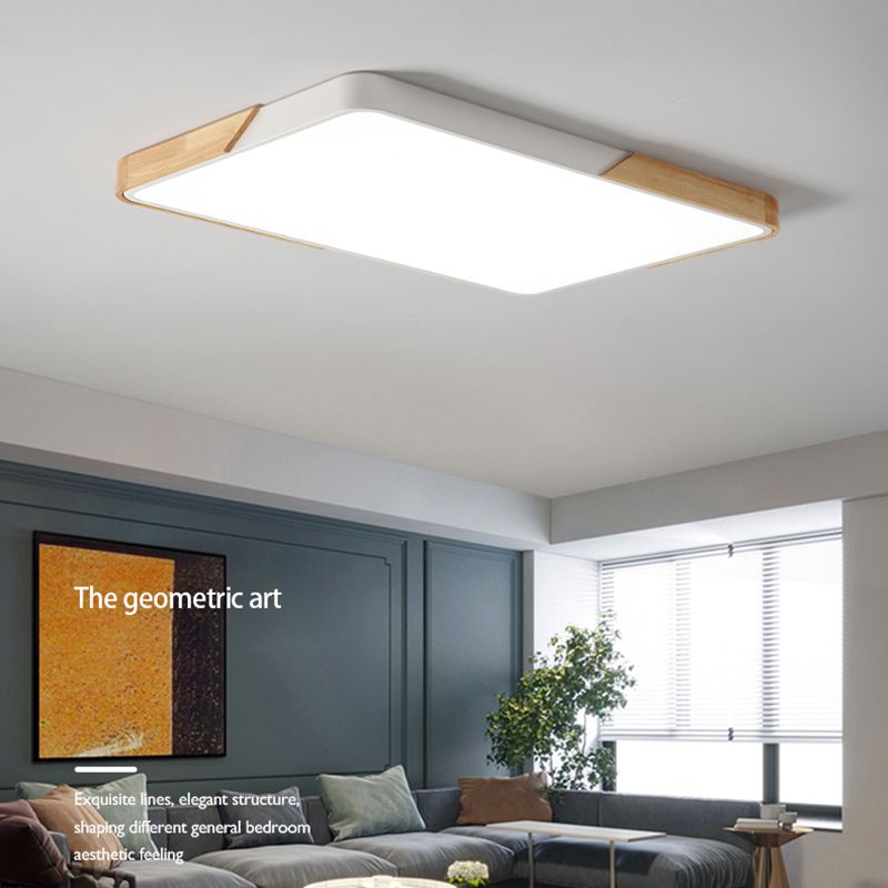 Modern Simple LED Ceiling Lamp Iron Geometry Shape Flush Mount for Dining Room