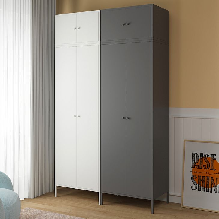 Contemporary Style Metal Wardrobe Adjustable Shelves Wardrobe Closet with Legs