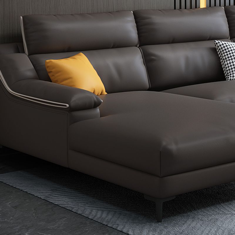 Faux leather Sloped Arms Sectionals,133" * 34" * 38" Sectional Sofa