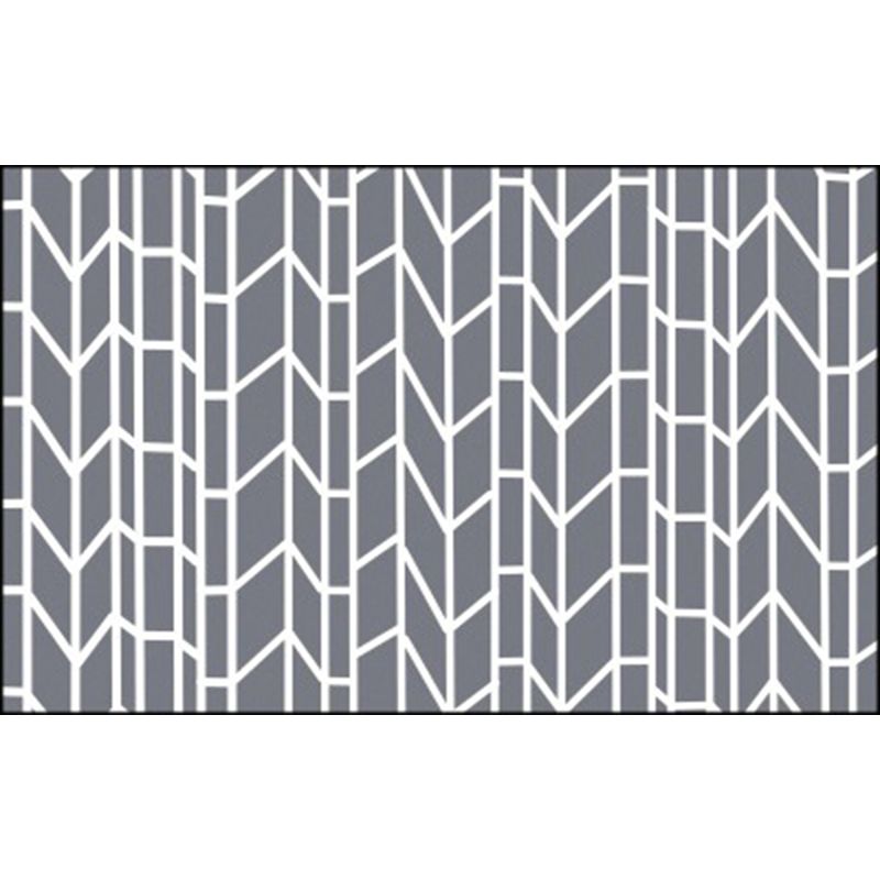 Grey Contrast Stitching Geometric Rug Polyester Modern Indoor Rug Machine Washable Stain Resistant Non-Slip Rug for Bedroom
