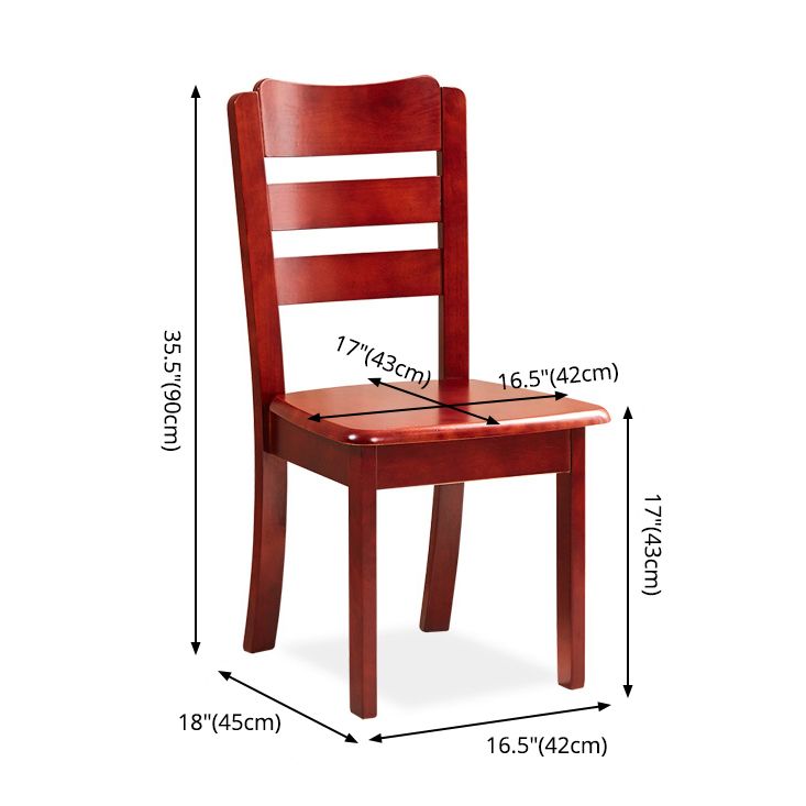 Contemporary Square Solid Wooden Chairs Armless Chairs for Dining Room